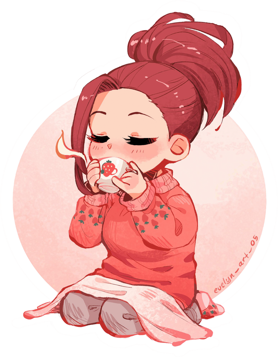 strawberry themed yaomomo with mug